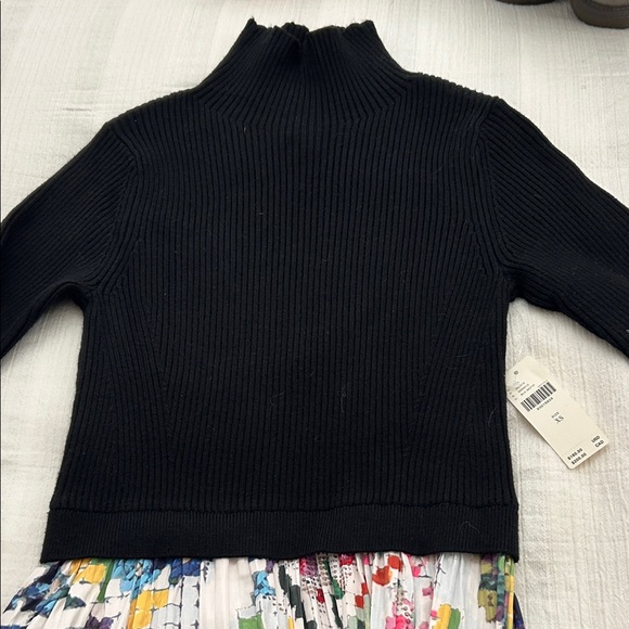 Anthropologie Black Top with Multicolor Floral Maxi Dress - Picture 4 of 5